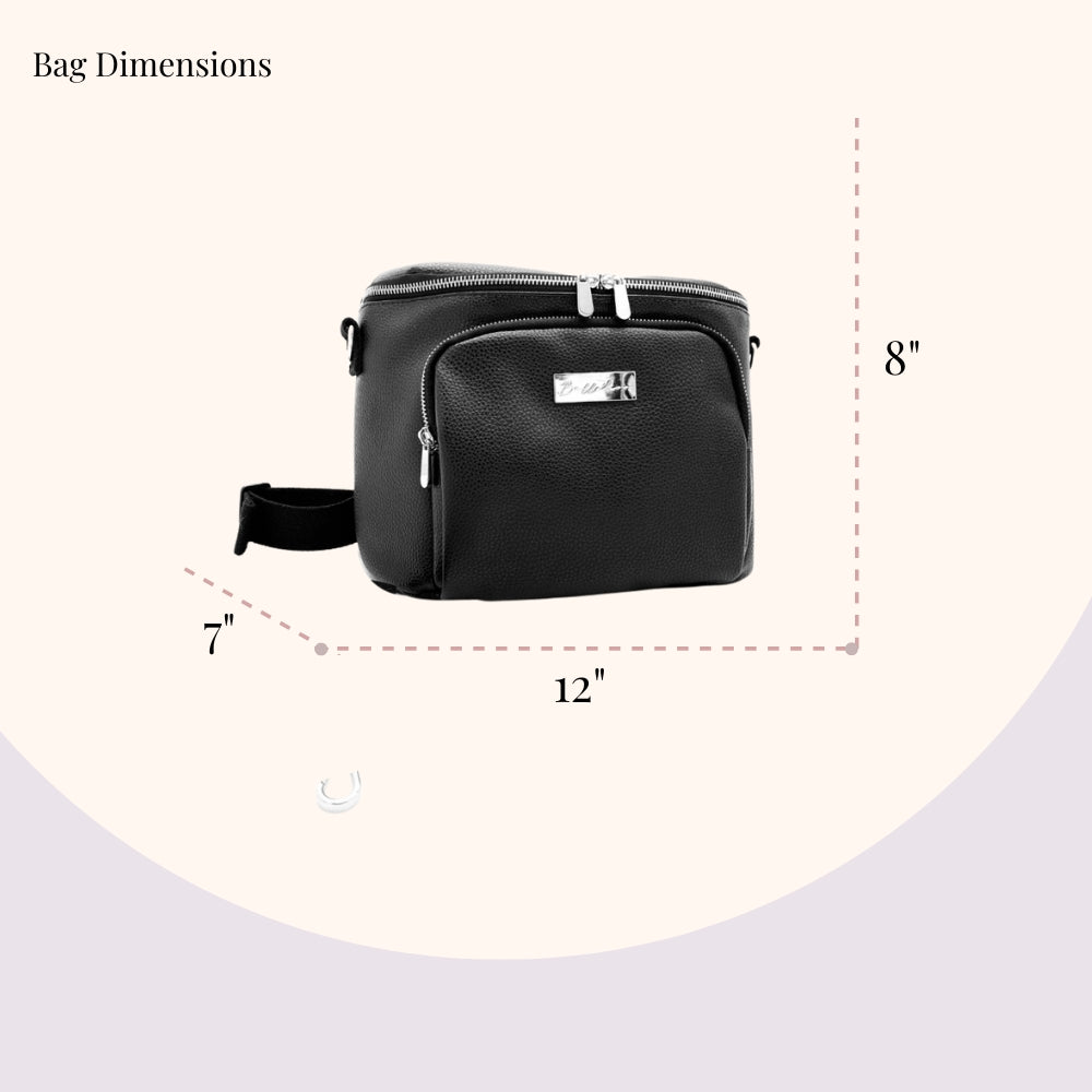 Bellaboo Crossbody Baby Sling Caddy Bag Onyx Dimensions