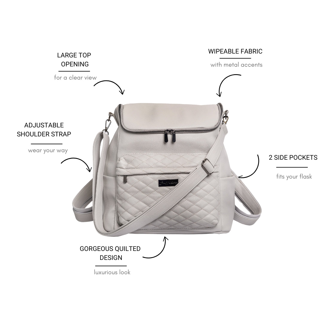 Bellaboo Mabel Baby Changing Bag Clouds Features  Info Graphice