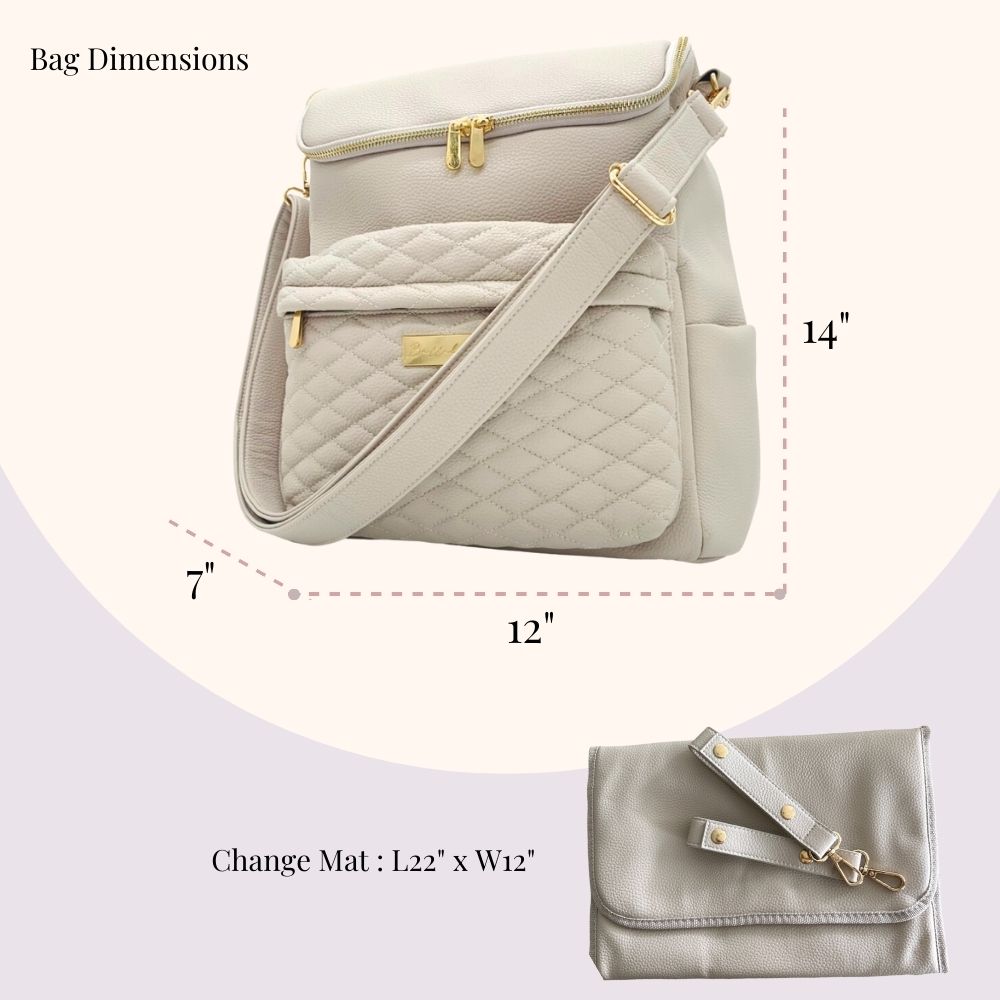 Bellaboo Mabel Baby Changing Bag Mocha Dimensions