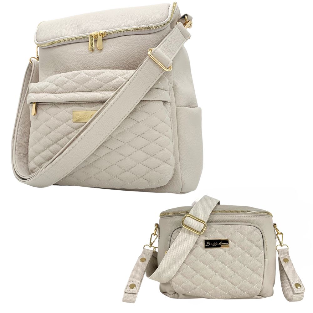 Mabel Baby Changing Bag Sling Bag Set In Mocha – Bellaboo Boutique