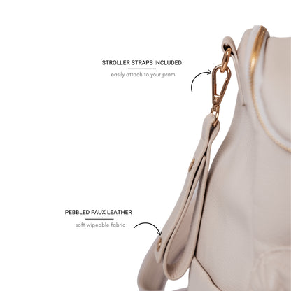 Bellaboo Mabel Baby Changing Bag Mocha Stroller Pram Straps Close Up