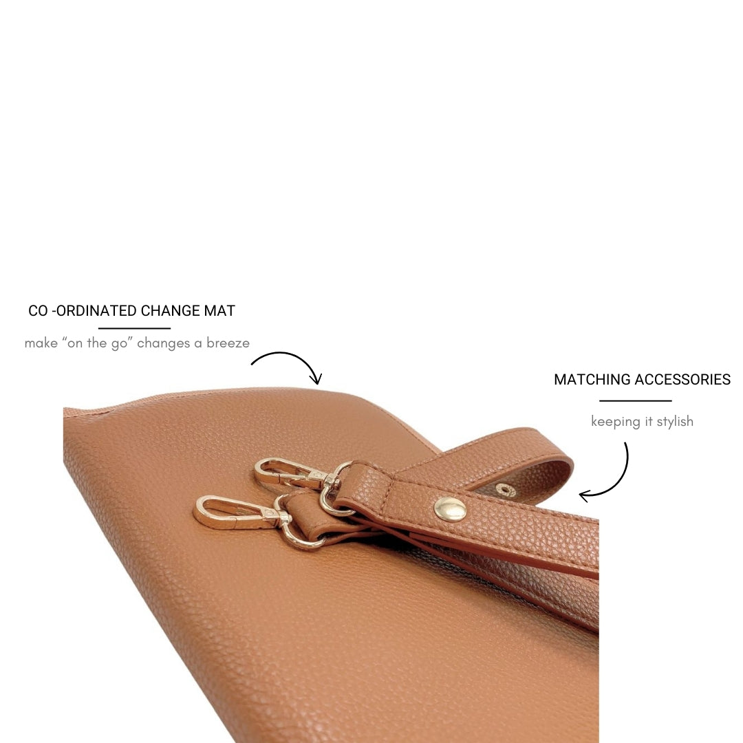 Bellaboo Mabel Baby Changing Bag Tan Change Mat And Straps