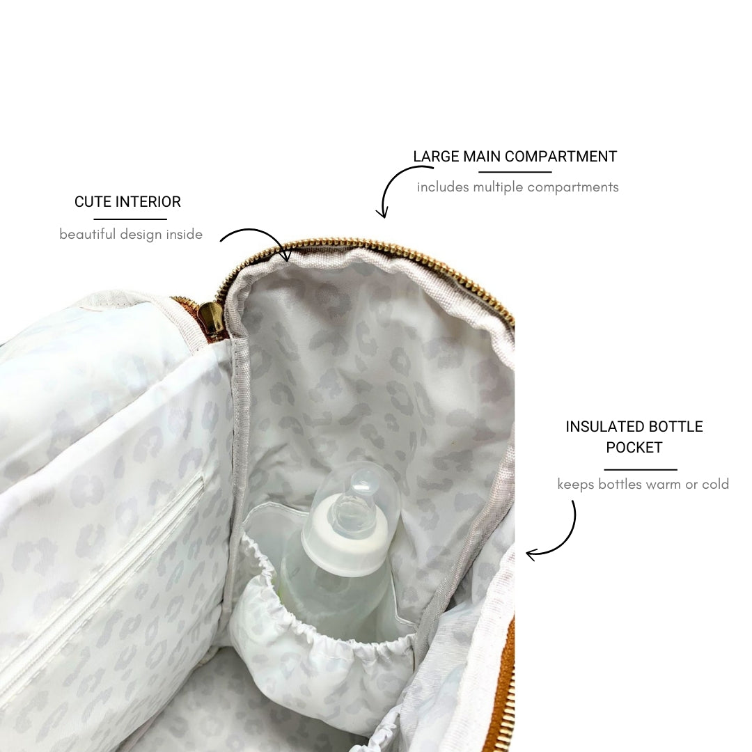 Bellaboo Mabel Baby Changing Bag Tanm Interior And Insulated Bottle Pocket