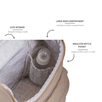 Bellaboo Mabel Baby Changing Bag Mocha Interior And Insulated Bottle Pocket