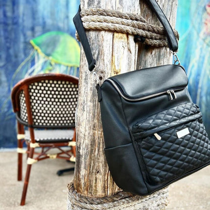 Bellaboo Mabel Baby Changing Bag Onyx Black Lifestyle Beachy