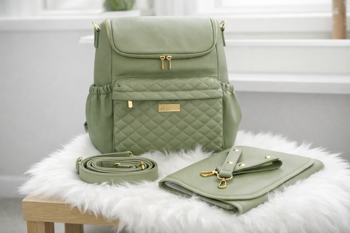 Mabel Baby Changing Bag ~ Sage