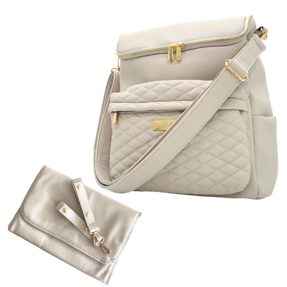 Bellaboo Mabel baby changing bag in cream with change mat