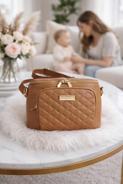 Mabel Baby Changing Bag & Sling Bag Set In Latte